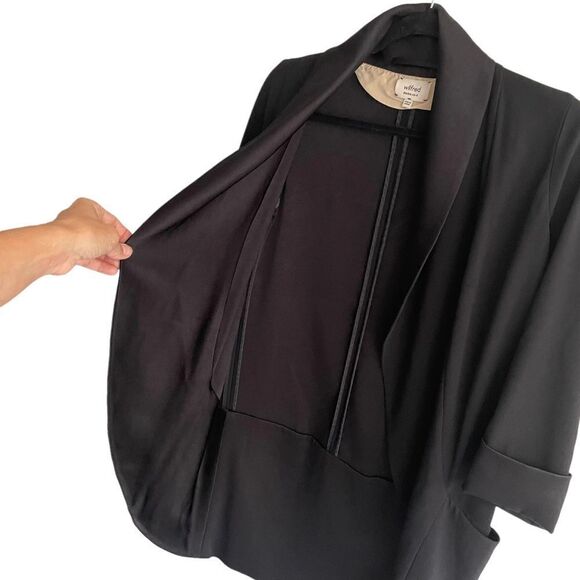 ARITZIA Wilfred Chevalier Open Front Cocoon Blazer Jacket Black 00 - Picture 4 of 8